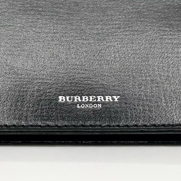 EUC [Burberry] Black Leather Luxury Bi-Fold Wallet w/ Box & Dust Bag! - Picture 14 of 16